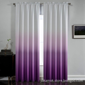 Rideaux ombrés violets avec poche à tringle